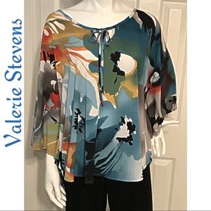 Valerie Stevens Colorful Stretchy Top 1X  18
